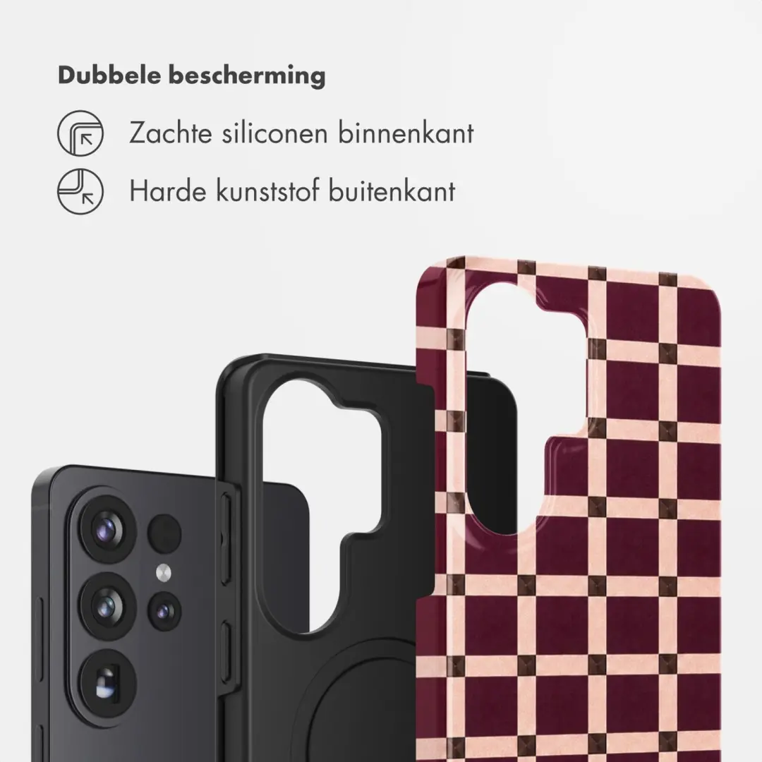 Selencia Vivid Hoesje Galaxy S26 Ultra - Check This Burgundy - afbeelding 2 van 6