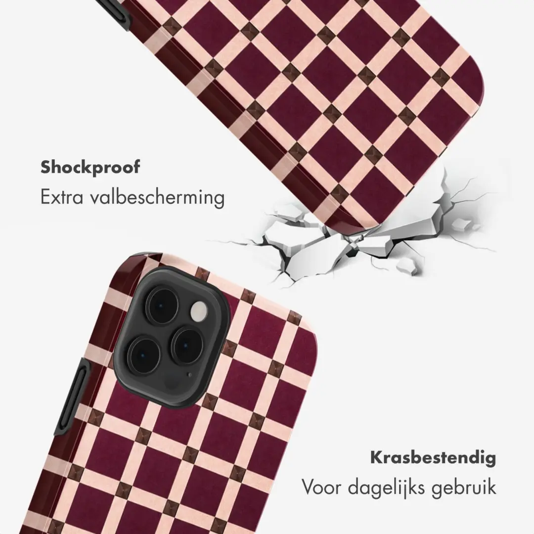 Selencia Vivid Backcover Hoesje iPhone 12 (Pro) - Burgundy - afbeelding 3 van 6
