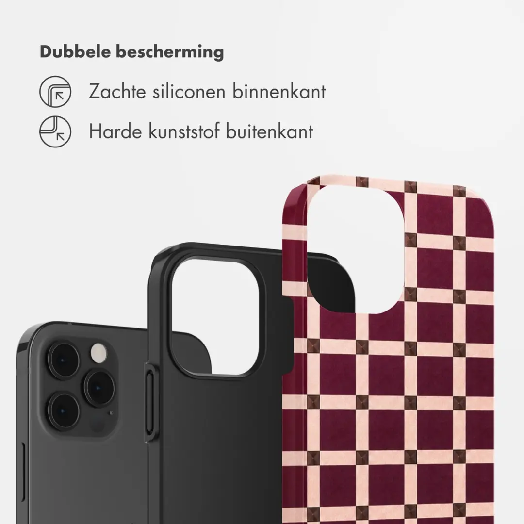 Selencia Vivid Backcover Hoesje iPhone 12 (Pro) - Burgundy - afbeelding 2 van 6