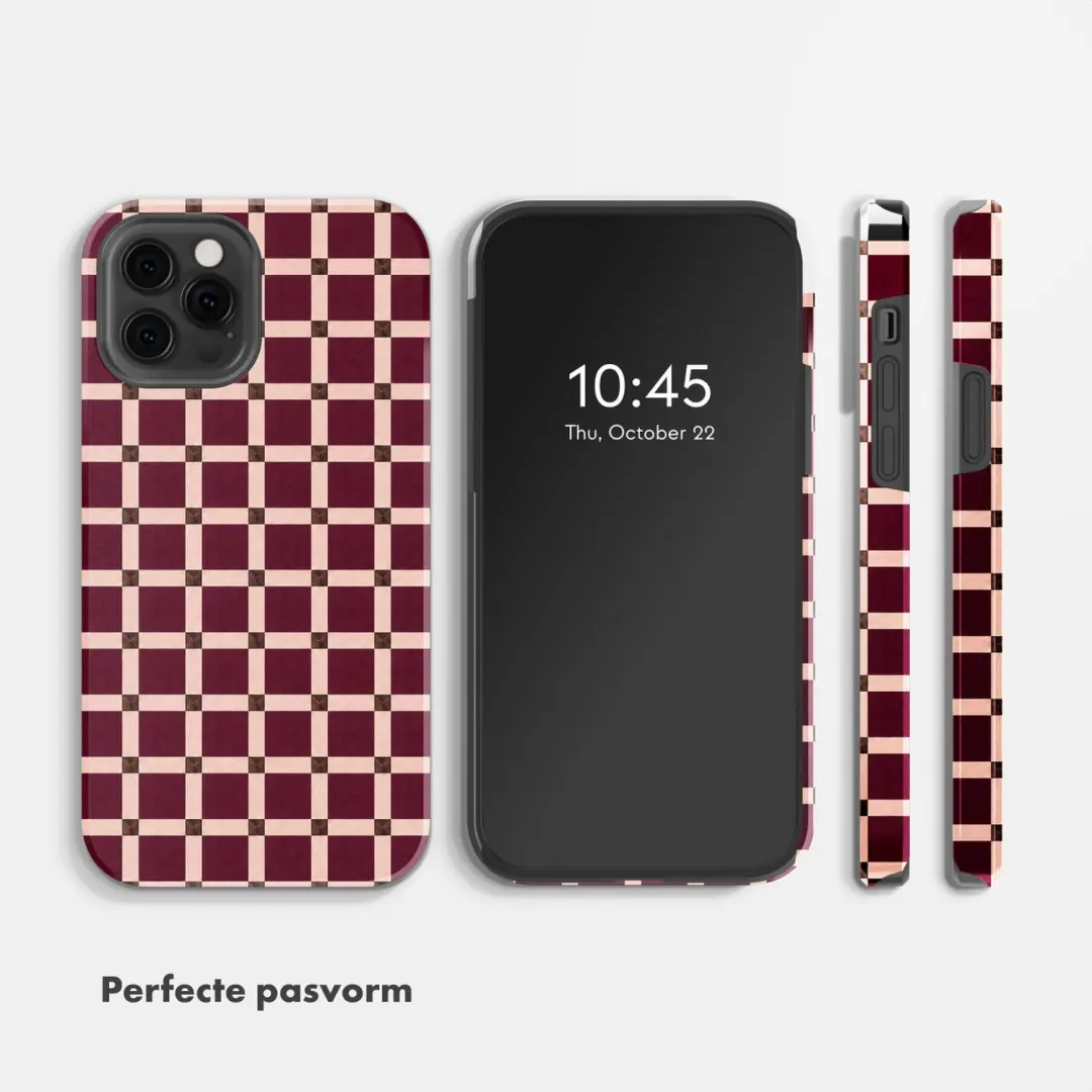 Selencia Vivid Backcover Hoesje iPhone 12 (Pro) - Burgundy - afbeelding 5 van 6