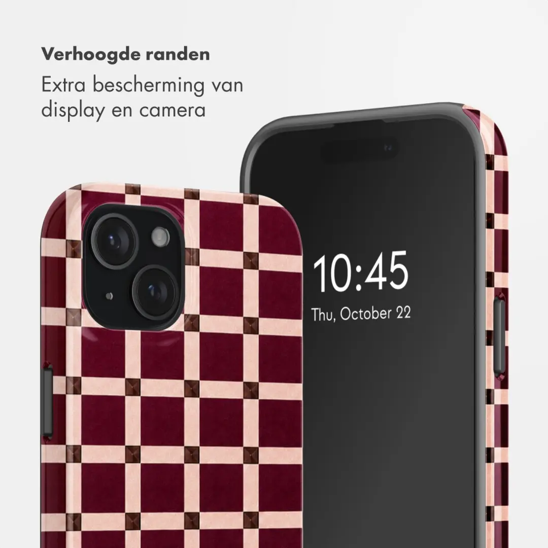 Selencia Vivid Backcover iPhone 15 MagSafe - Check This Burgundy - afbeelding 4 van 6