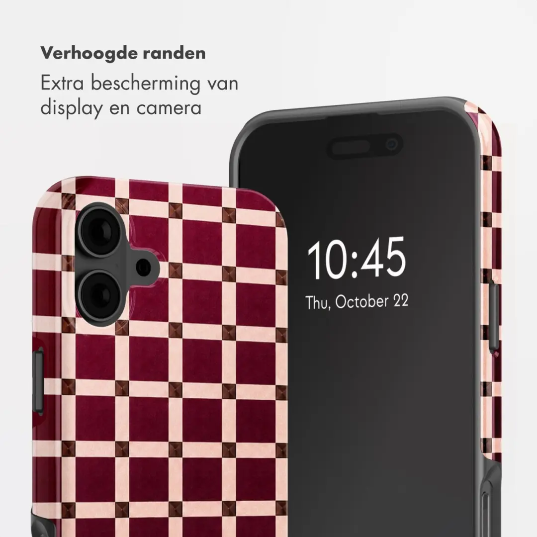 Selencia Vivid Backcover iPhone 16 MagSafe - Check This Burgundy - afbeelding 4 van 6