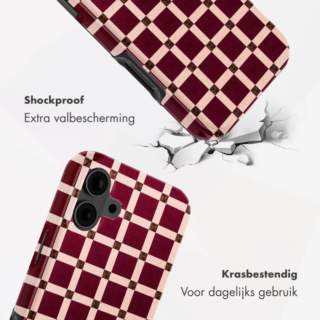 Selencia Vivid Backcover iPhone 16 MagSafe - Check This Burgundy - afbeelding 3 van 6