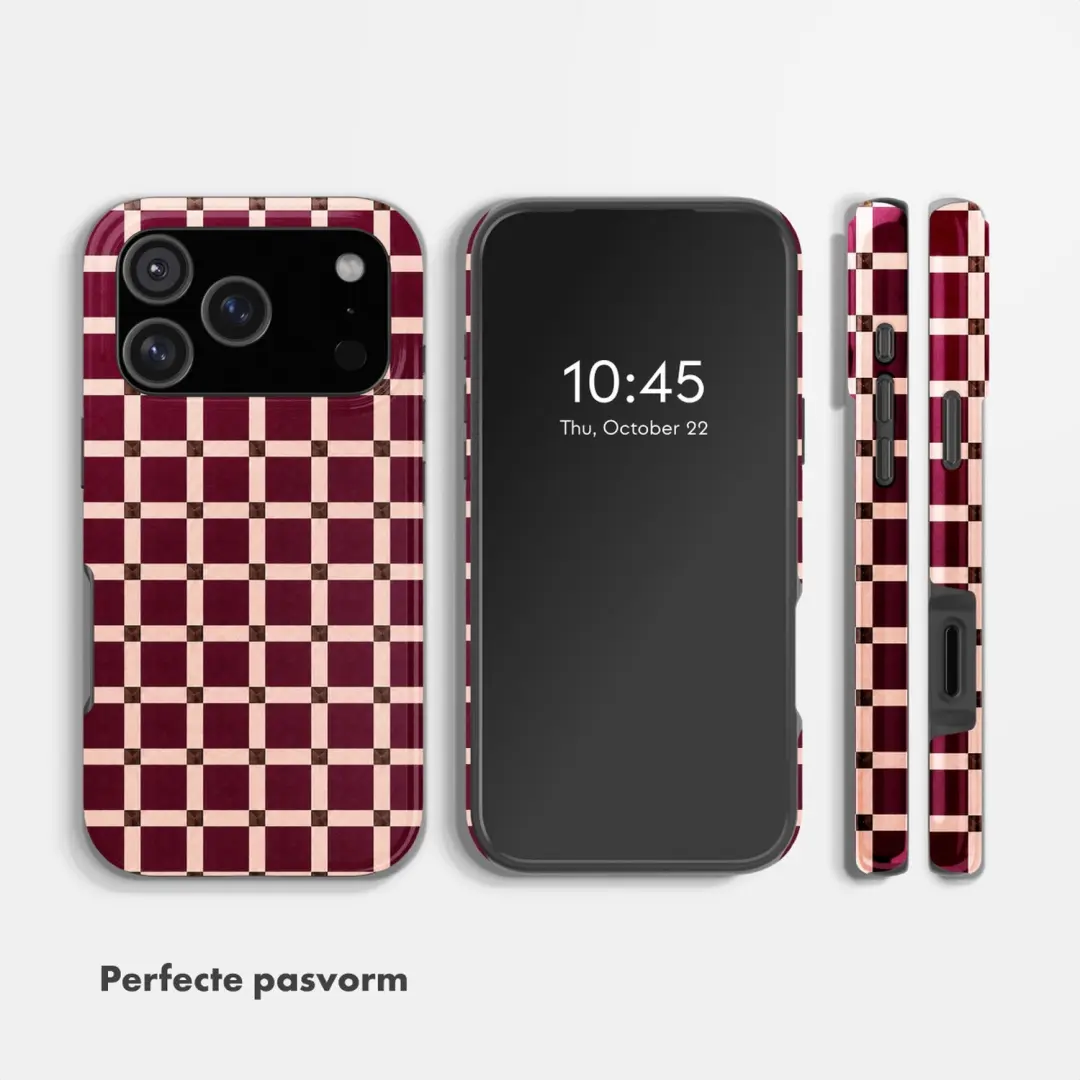 Selencia Vivid Hoesje iPhone 17 Pro - Check This Burgundy - afbeelding 5 van 6