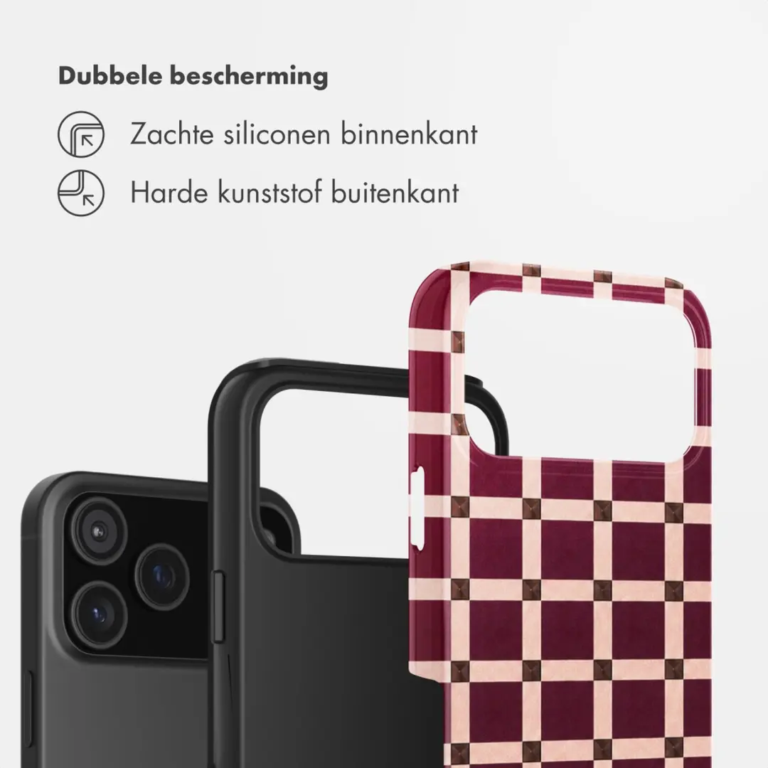 Selencia Vivid Hoesje iPhone 17 Pro - Check This Burgundy - afbeelding 2 van 6