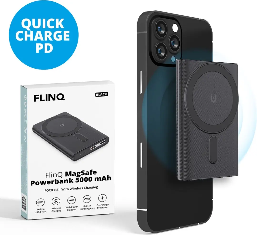 FlinQ Draadloze Powerbank Geschikt voor Magsafe powerbank