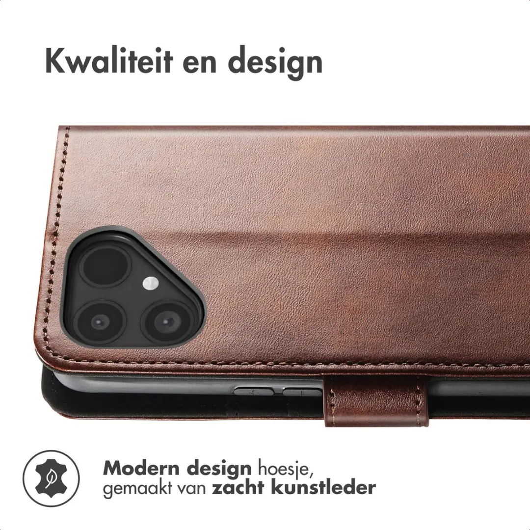 imoshion Luxe Bookcase Fairphone 5 hoesje - Donkerbruin - afbeelding 4 van 6