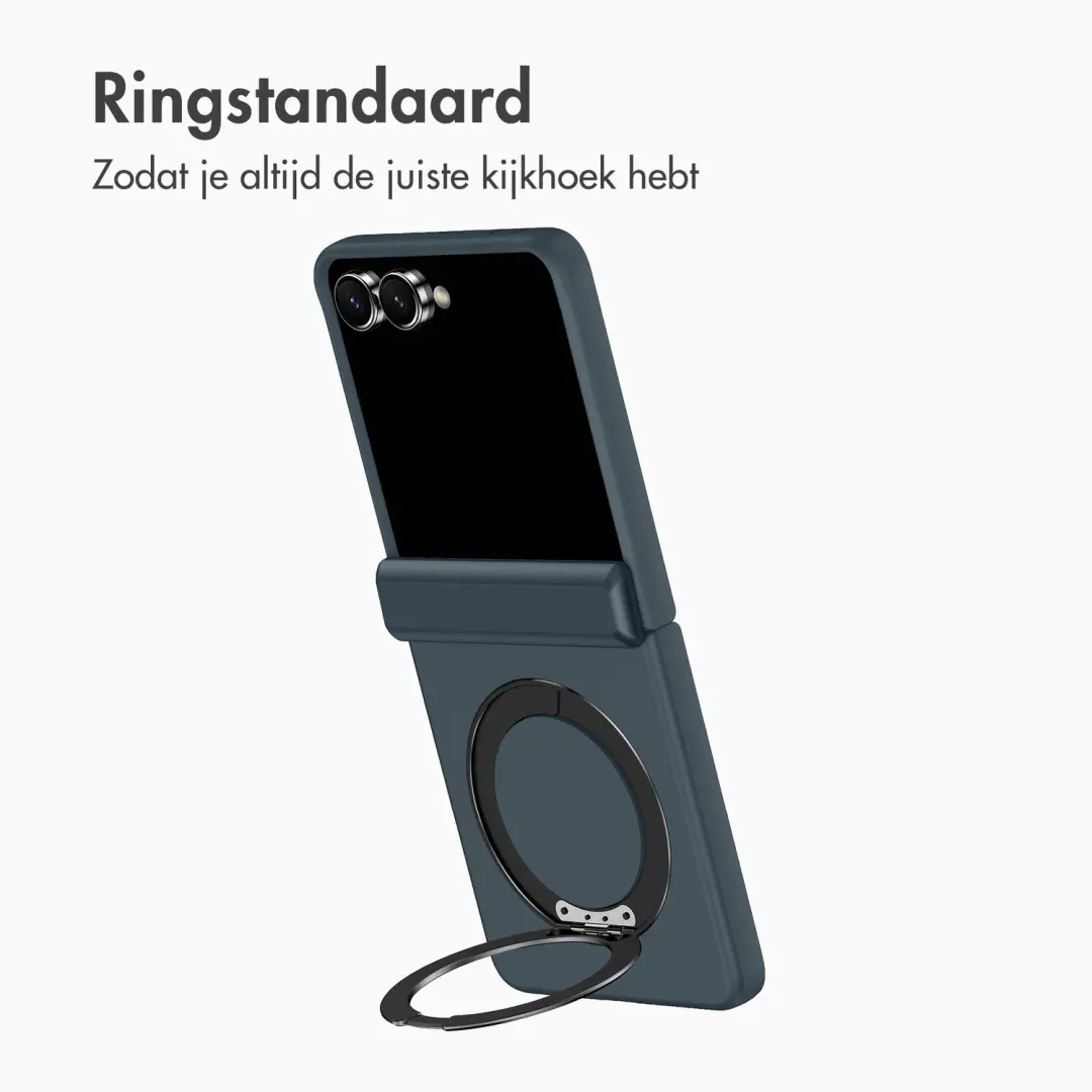Accezz Samsung Galaxy Z Flip 8 Hoesje - MagSafe Ringstand - Donkerblauw - afbeelding 2 van 6
