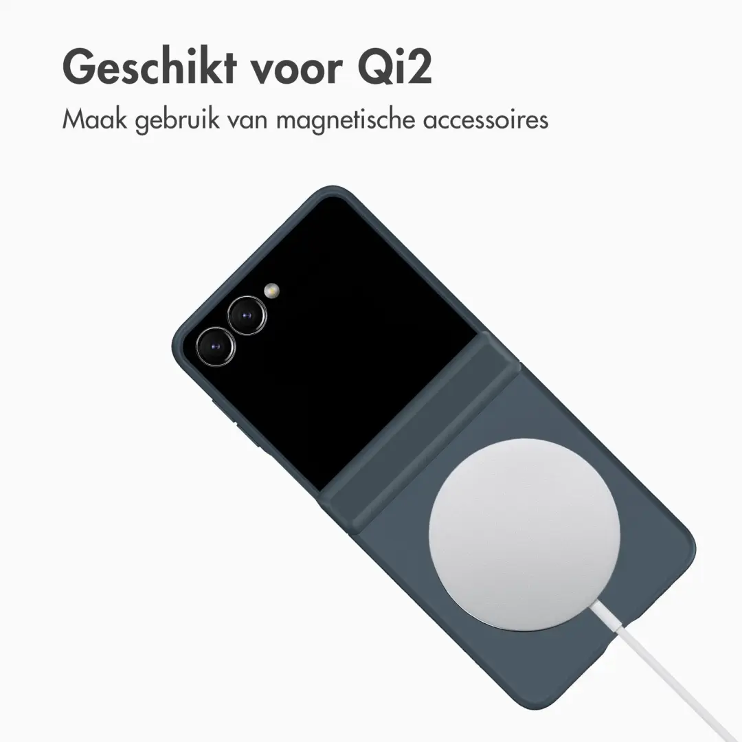 Accezz Samsung Galaxy Z Flip 8 Hoesje - MagSafe Ringstand - Donkerblauw - afbeelding 3 van 6