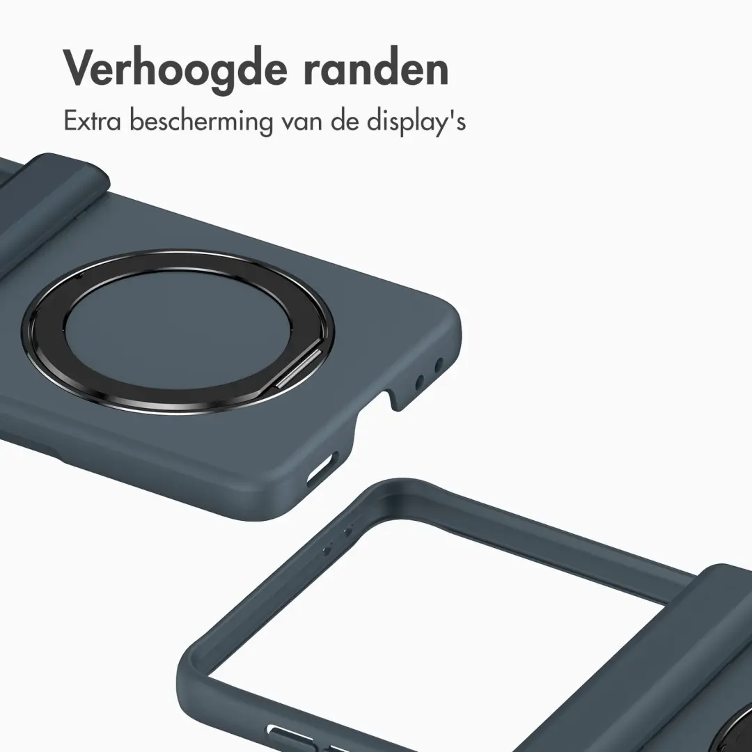 Accezz Samsung Galaxy Z Flip 8 Hoesje - MagSafe Ringstand - Donkerblauw - afbeelding 6 van 6