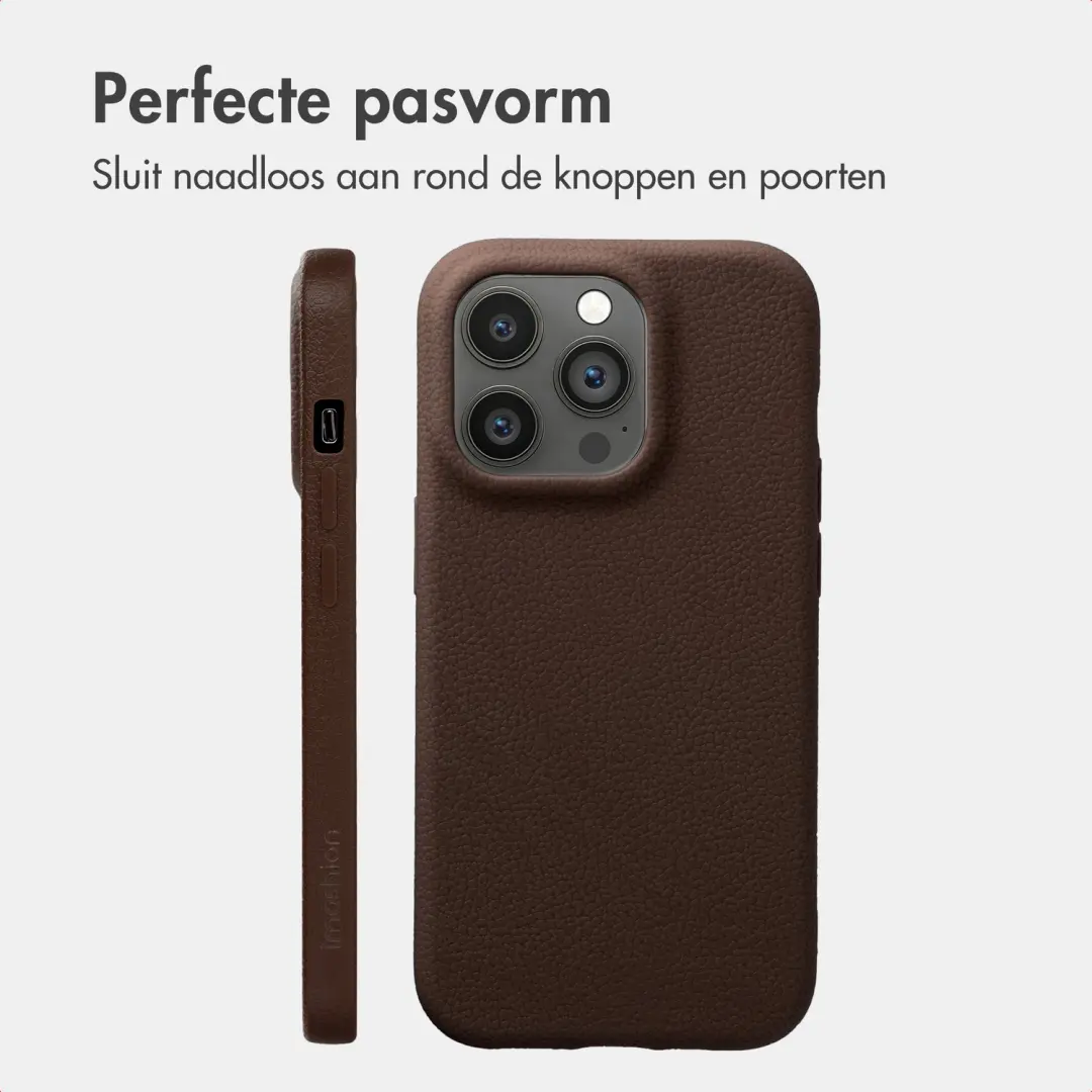 imoshion Texture Backcover Hoesje iPhone 14 Pro - Donkerbruin - afbeelding 5 van 6