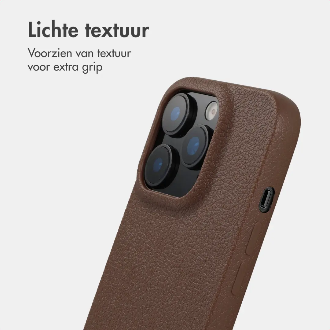 imoshion Texture Backcover Hoesje iPhone 14 Pro - Donkerbruin - afbeelding 3 van 6