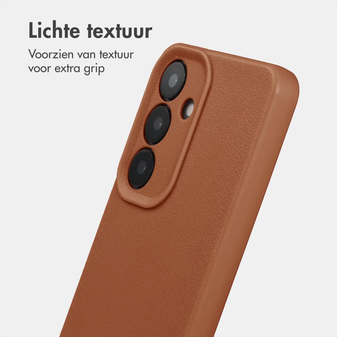 imoshion Texture Backcover Samsung Galaxy S25 Hoesje - Bruin - afbeelding 3 van 6
