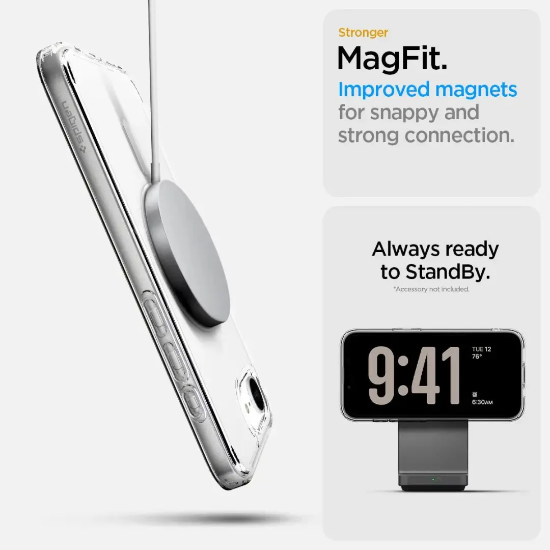 Spigen Crystal Hybrid MagSafe Hoesje iPhone 16e - Transparant Wit - afbeelding 2 van 6