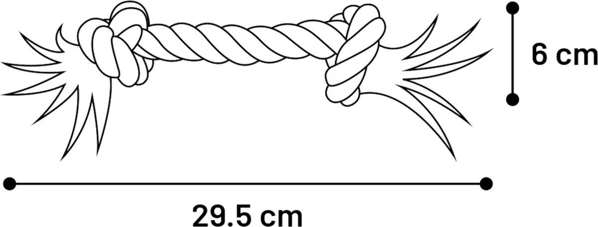 Flamingo Cotton Flos Jack Hondenspeelgoed - 35 cm - Wit - afbeelding 3 van 4