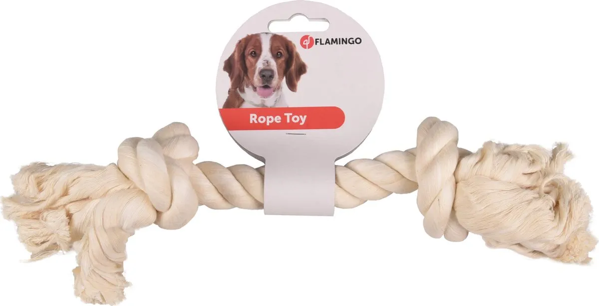 Flamingo Cotton Flos Jack Hondenspeelgoed - 35 cm - Wit - afbeelding 2 van 4