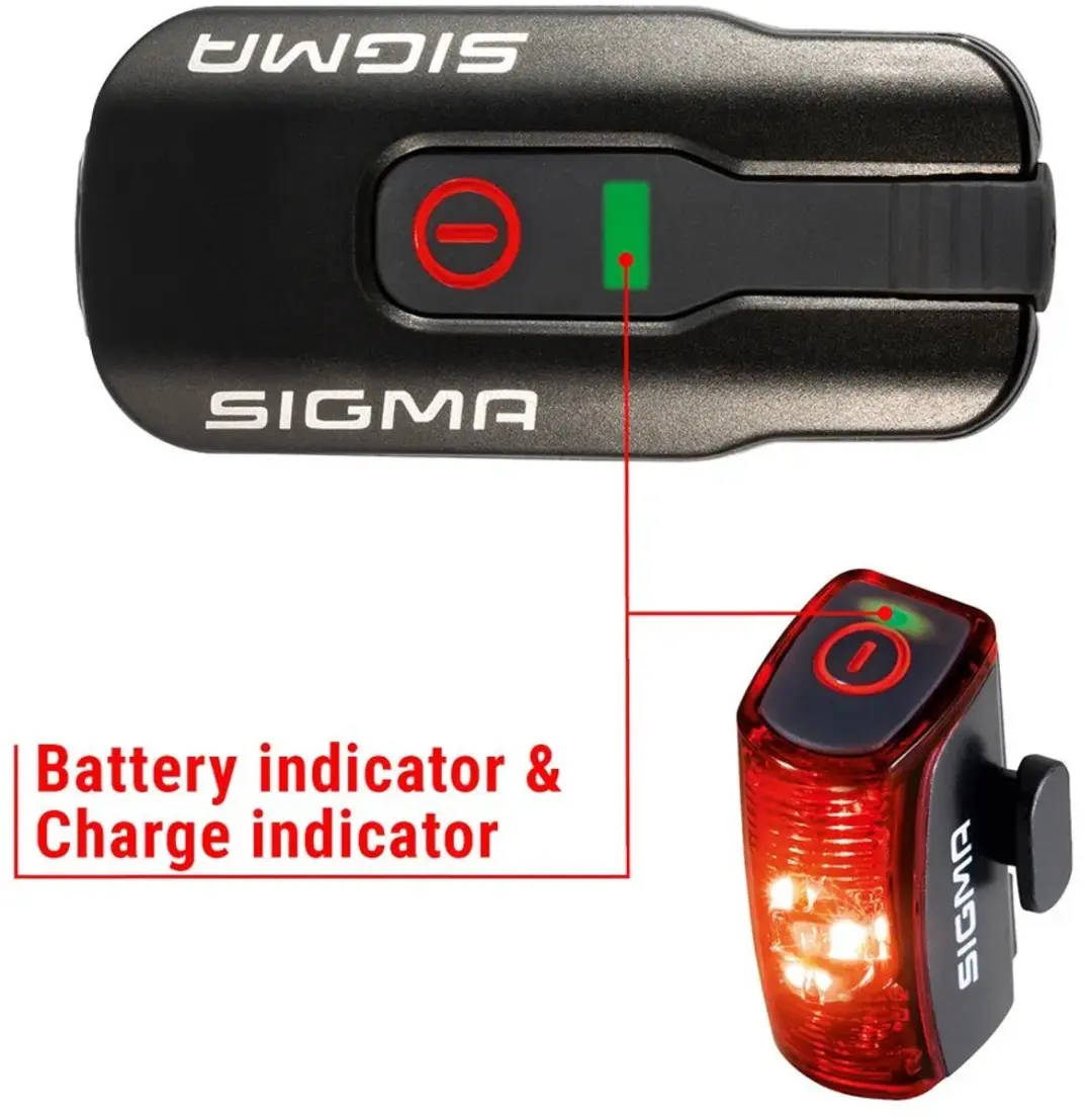 Sigma Aura 60 USB Fietsverlichting Set - 60 Lux + Infinity - afbeelding 4 van 6