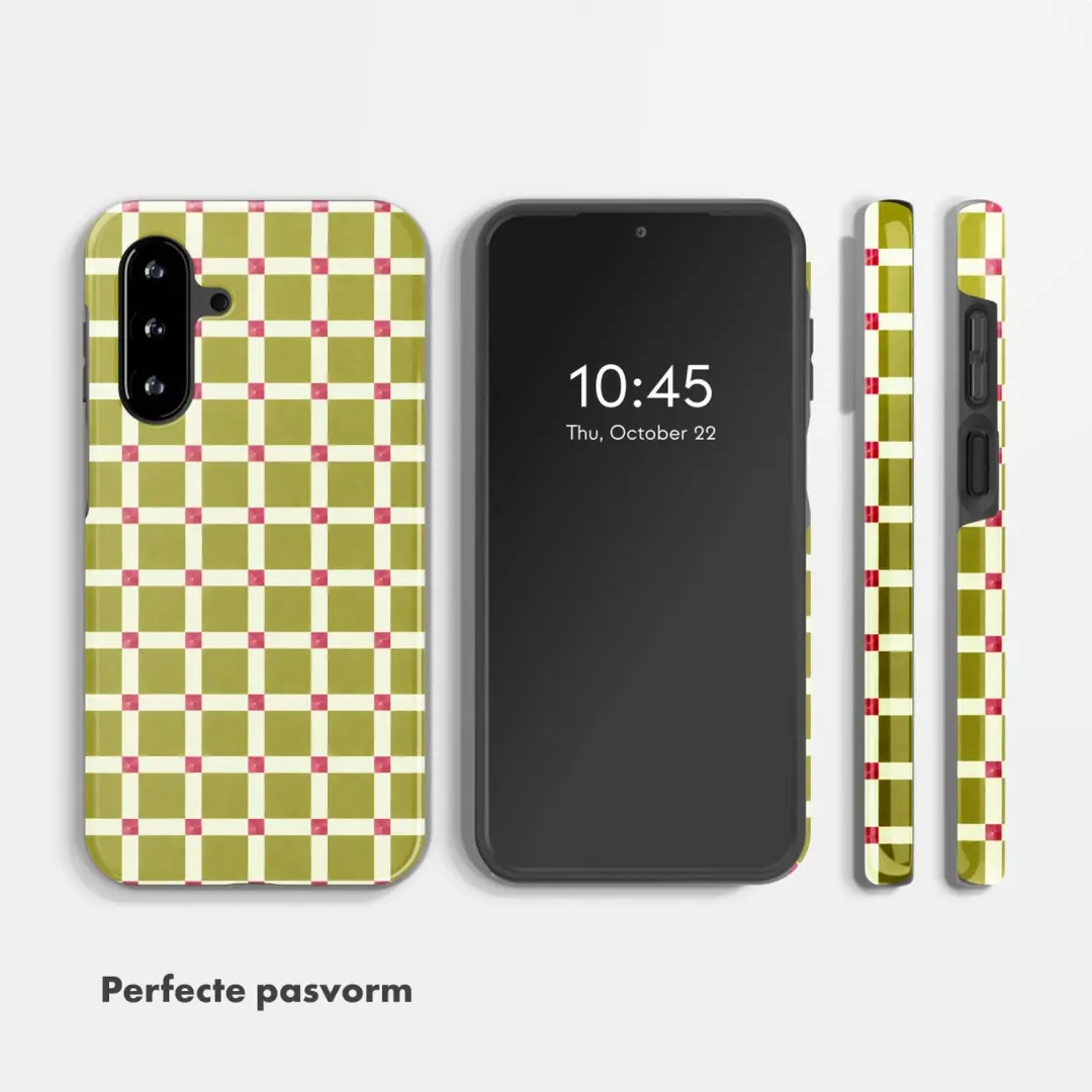Selencia Vivid Hoesje Galaxy A17/A18 - Check This Olive - afbeelding 2 van 3