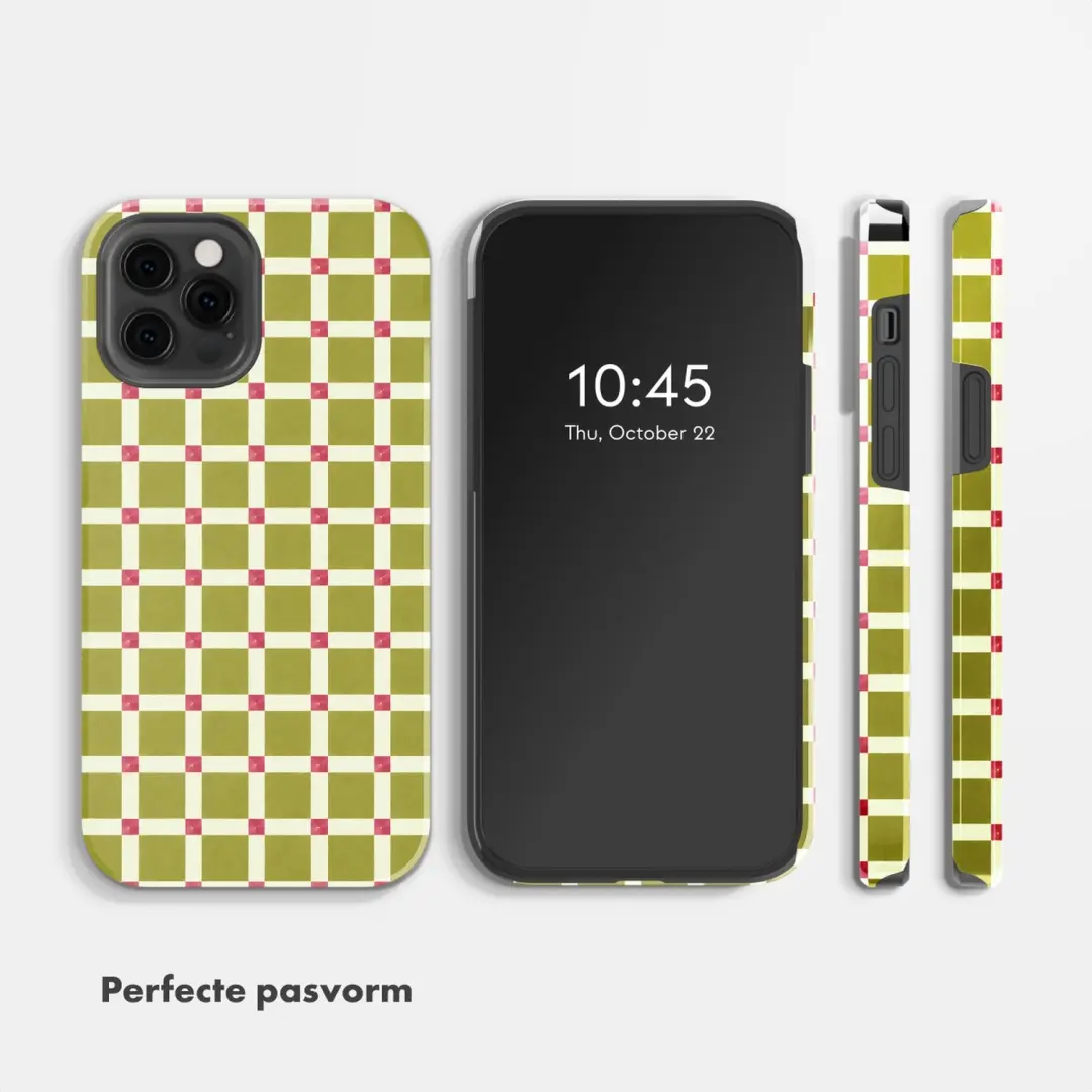 Selencia Vivid Hoesje iPhone 12/12 Pro - Check This Olive - afbeelding 5 van 6
