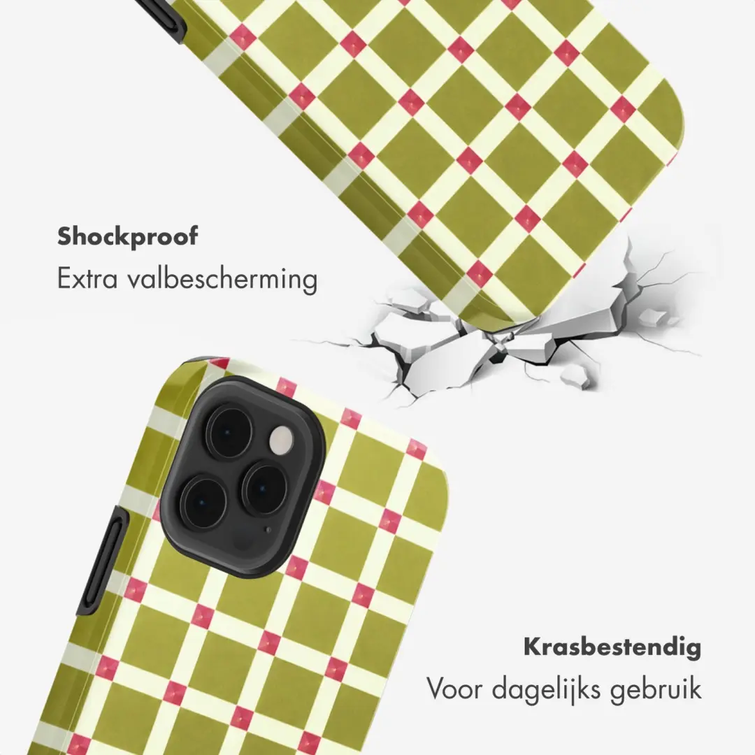 Selencia Vivid Hoesje iPhone 12/12 Pro - Check This Olive - afbeelding 3 van 6