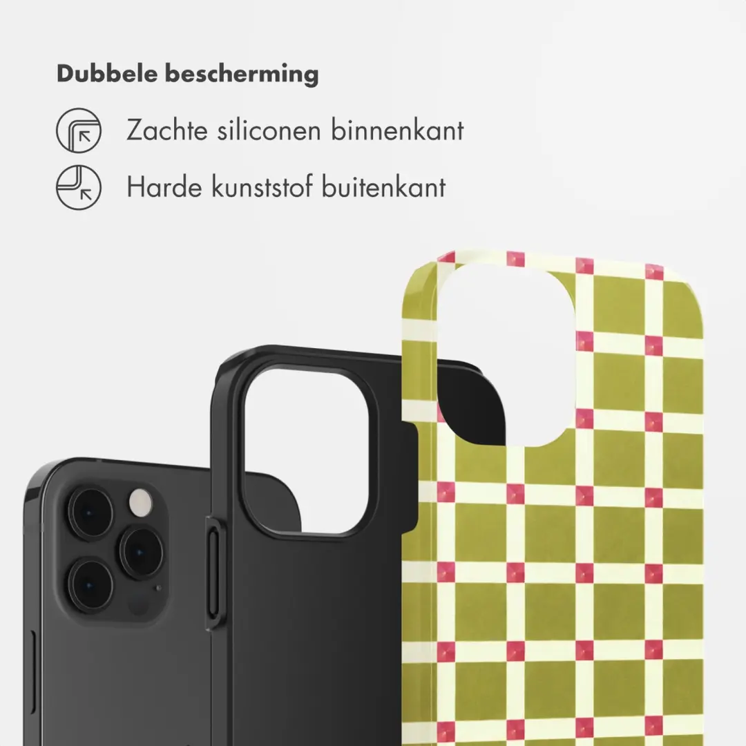 Selencia Vivid Hoesje iPhone 12/12 Pro - Check This Olive - afbeelding 2 van 6