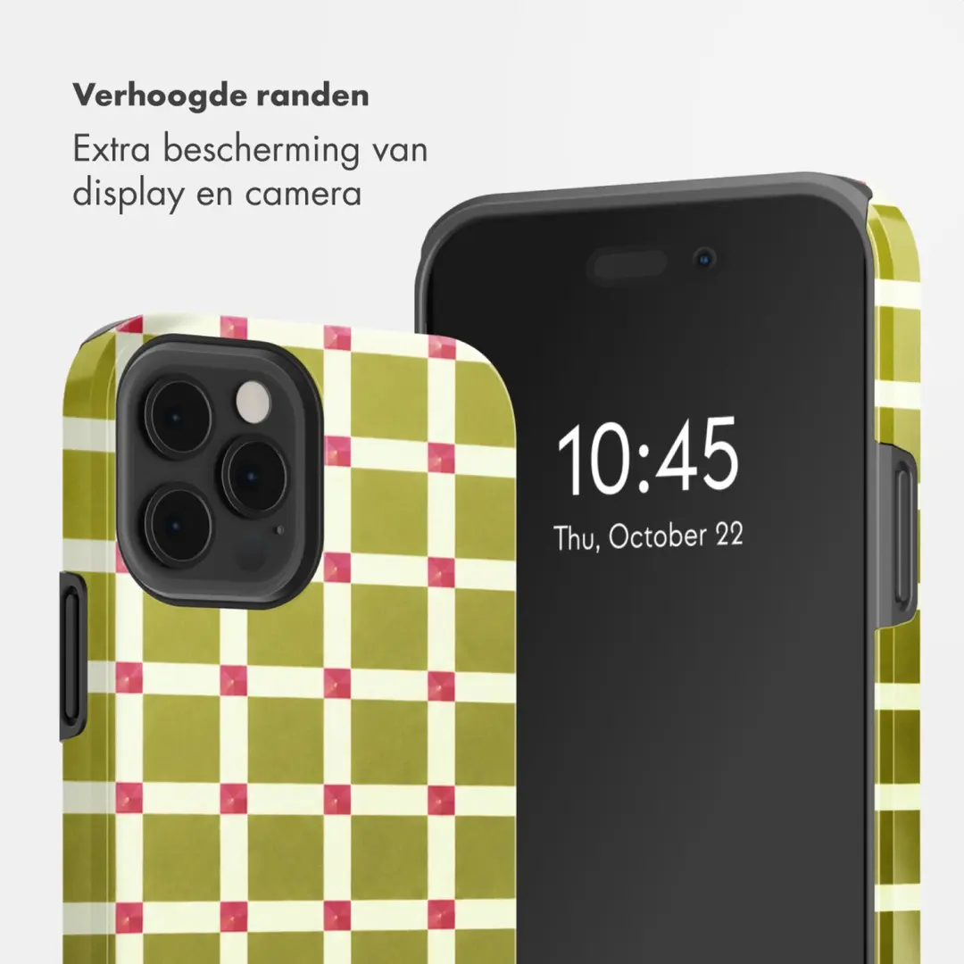 Selencia Vivid Hoesje iPhone 12/12 Pro - Check This Olive - afbeelding 4 van 6