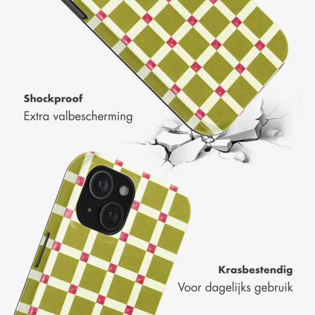 Selencia Vivid Hoesje iPhone 15 - MagSafe - Check This Olive - afbeelding 3 van 6