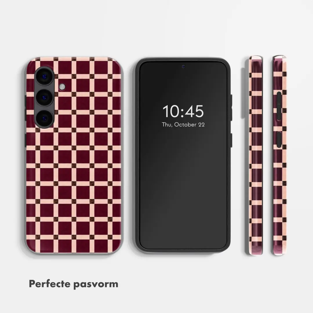 Selencia Vivid Hoesje Galaxy S24 - Check This Burgundy - afbeelding 5 van 6