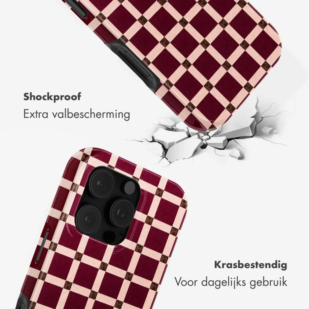 Selencia Vivid Backcover iPhone 16 Pro - Check This Burgundy - afbeelding 3 van 6