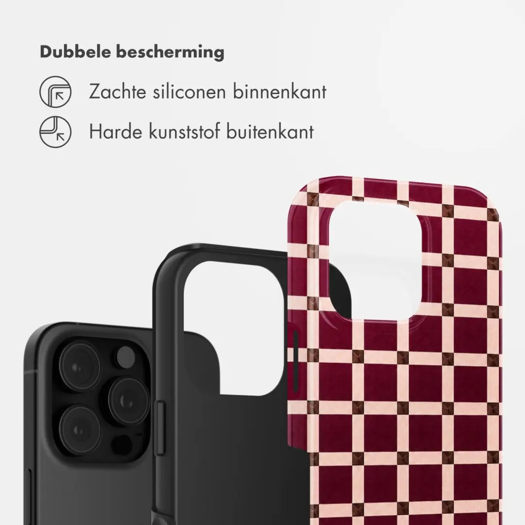 Selencia Vivid Backcover iPhone 16 Pro - Check This Burgundy - afbeelding 2 van 6