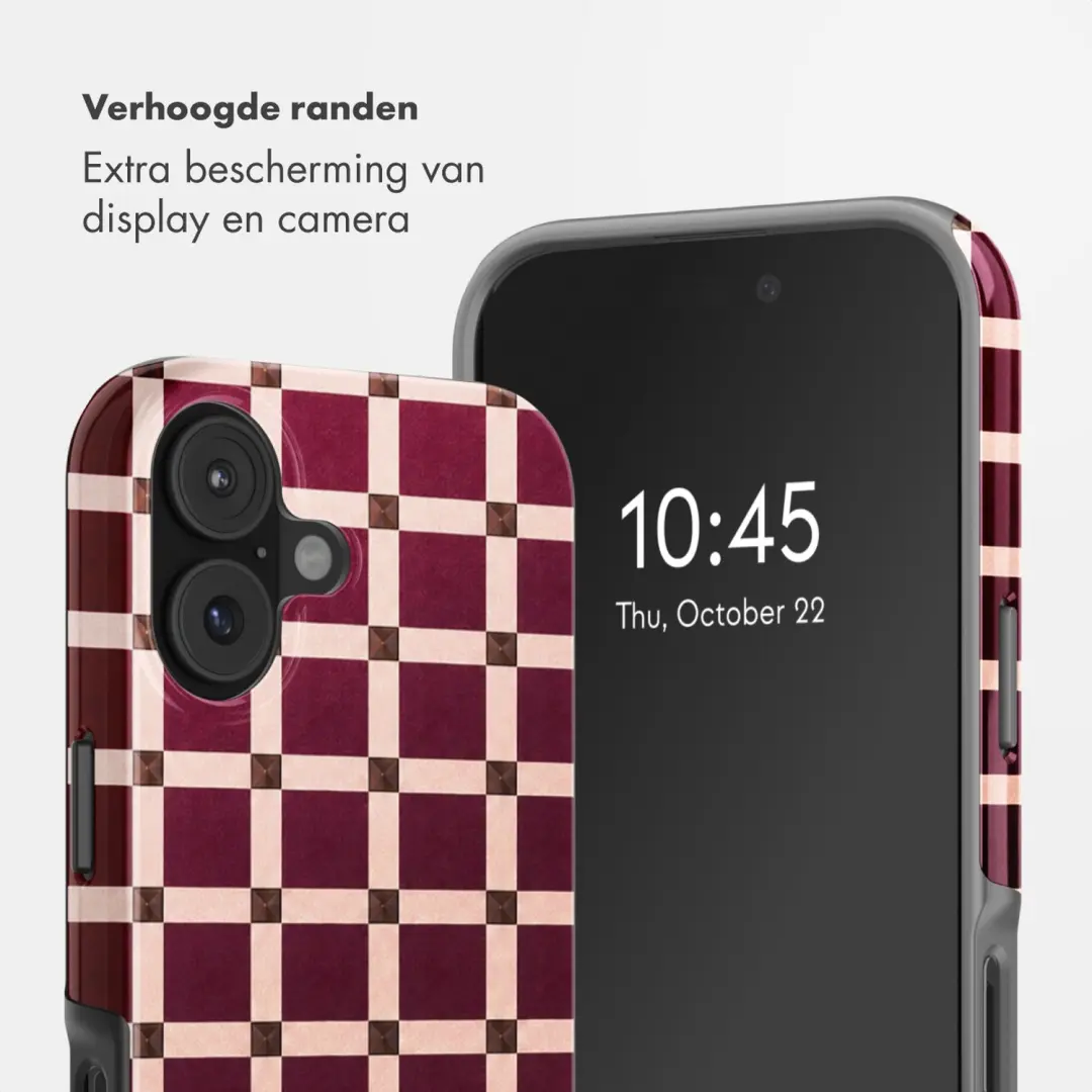 Selencia Vivid Backcover iPhone 17 MagSafe - Check This Burgundy - afbeelding 4 van 6