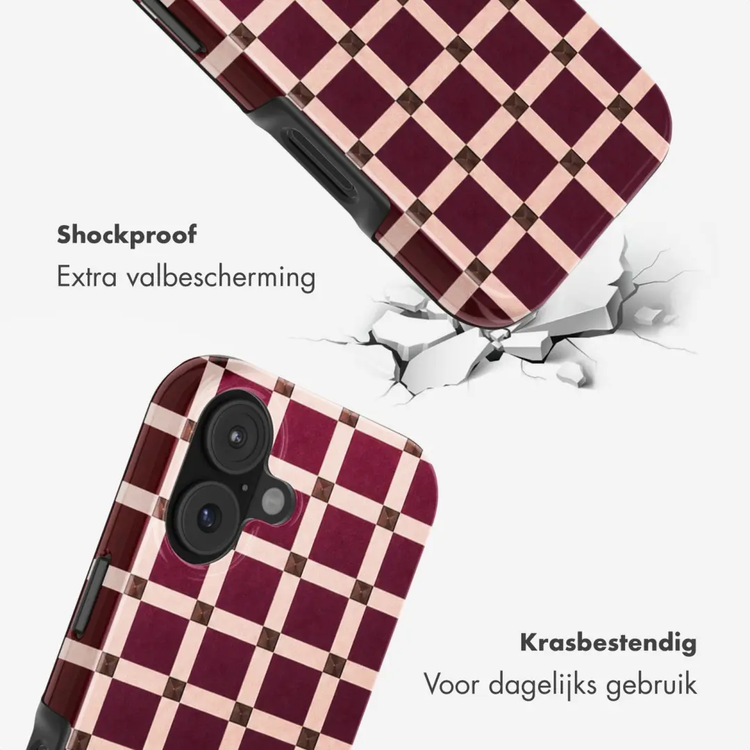 Selencia Vivid Backcover iPhone 17 MagSafe - Check This Burgundy - afbeelding 3 van 6