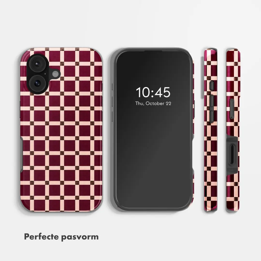 Selencia Vivid Backcover iPhone 17 MagSafe - Check This Burgundy - afbeelding 6 van 6