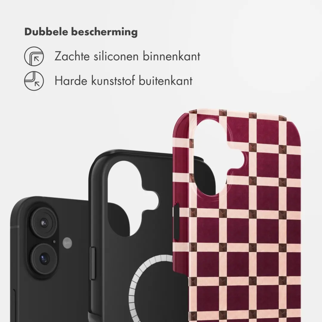 Selencia Vivid Backcover iPhone 17 MagSafe - Check This Burgundy - afbeelding 2 van 6