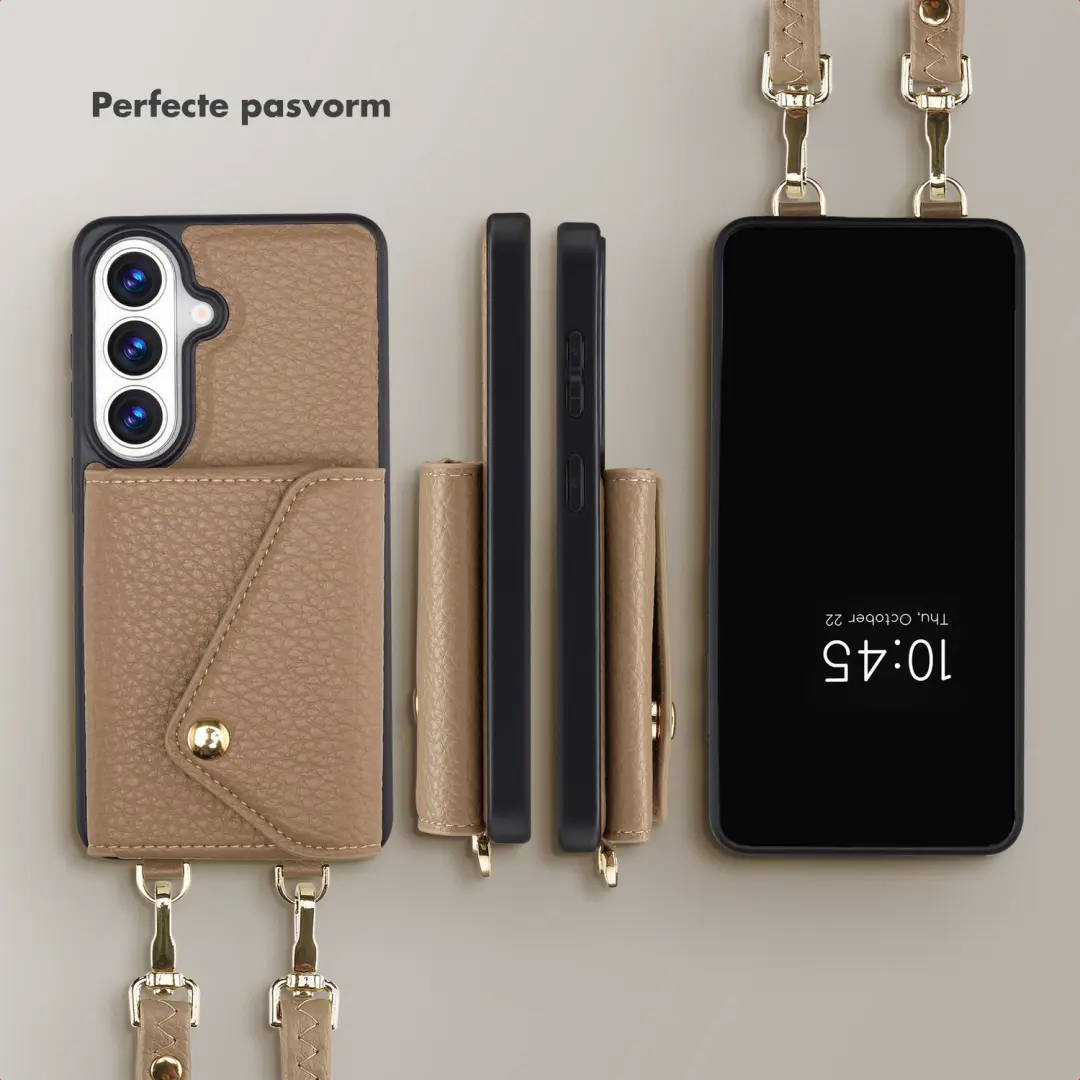 Selencia Sera Hoesje Samsung Galaxy A27 - Koord & Pashouder - Taupe - afbeelding 4 van 6
