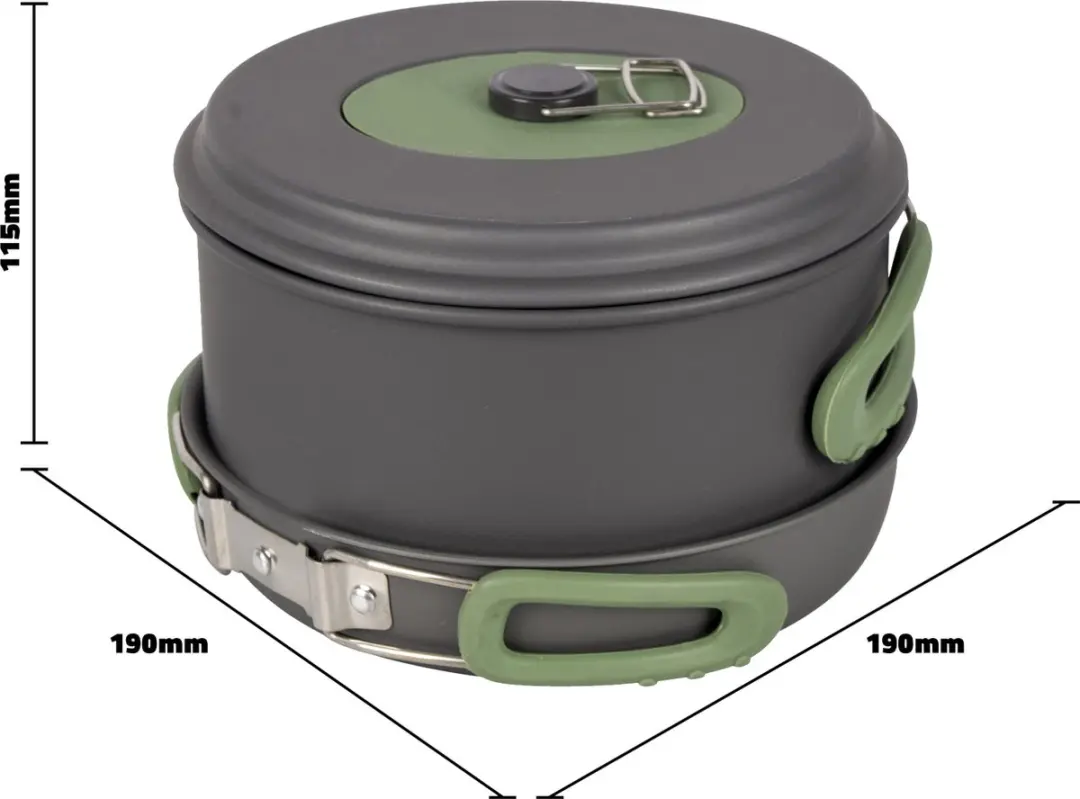 Bo-Camp Explorer Pannenset - 4-delig - Hard anodized aluminium - Grijs - afbeelding 4 van 6