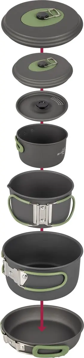 Bo-Camp Explorer Pannenset - 4-delig - Hard anodized aluminium - Grijs - afbeelding 5 van 6