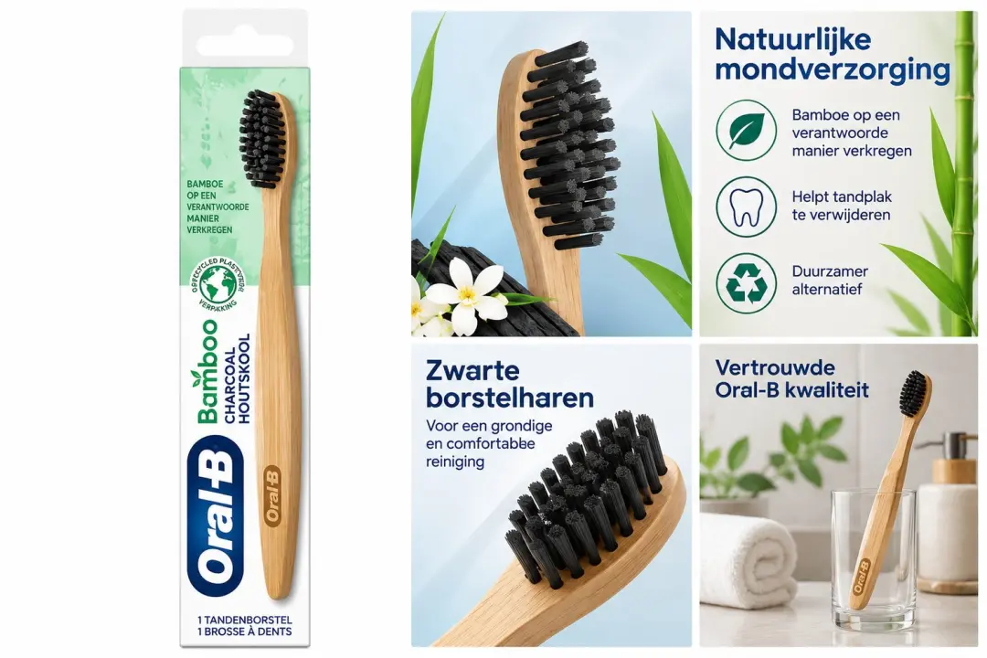 Oral-B Bamboo Charcoal Tandenborstel - 1 Stuk - afbeelding 2 van 2