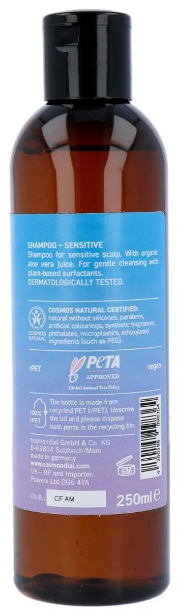 Benecos Natural Basics Shampoo Sensitive Aloe Vera 250ml - afbeelding 2 van 5