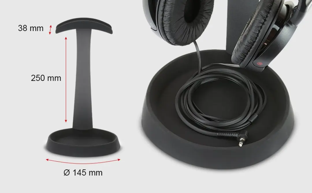 Dynavox KH-1000 Koptelefoonstandaard - Zwart - afbeelding 2 van 4
