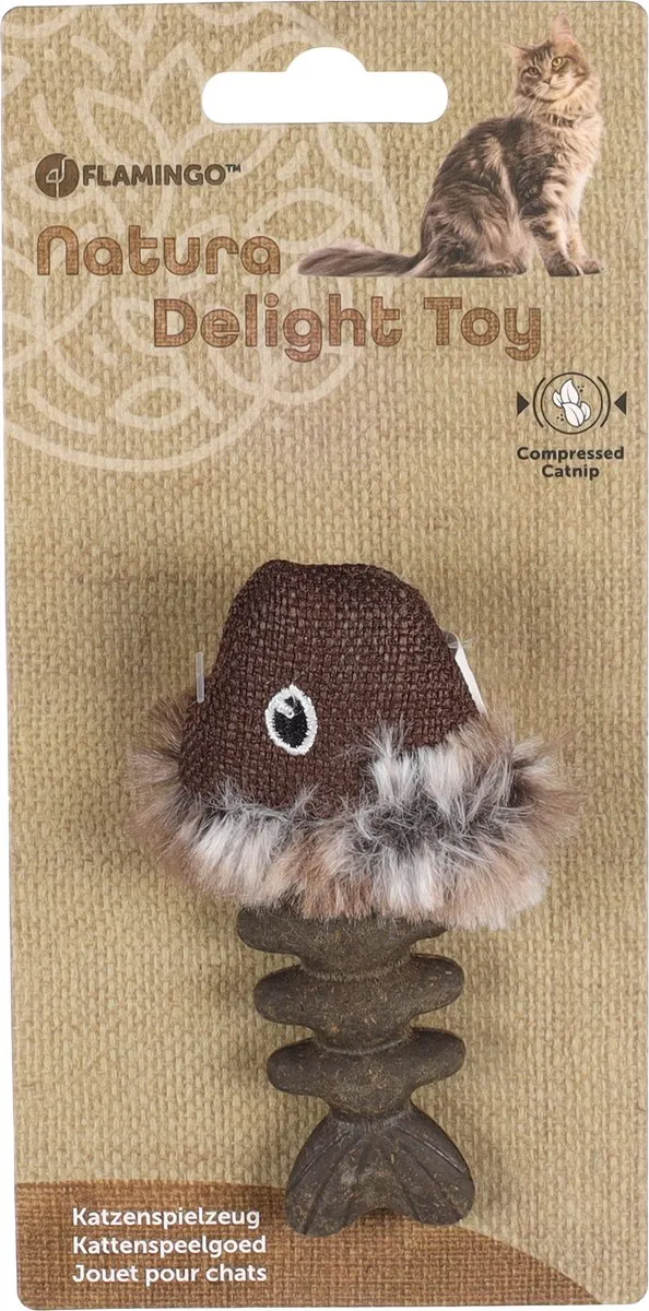 Flamingo Natura Delight Ps Catnip Vis Mix 9cm - Bruin