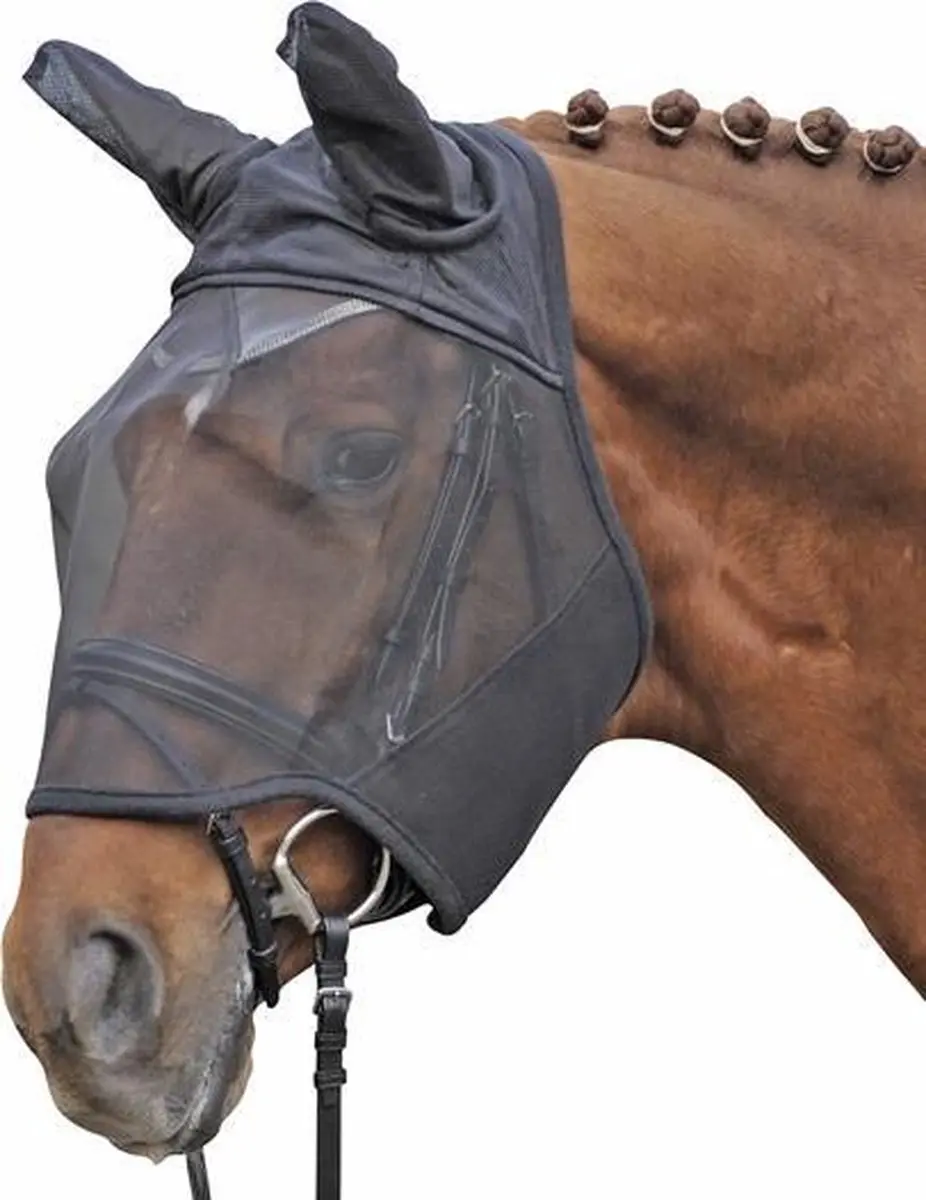 Vliegenmasker zwart Pony