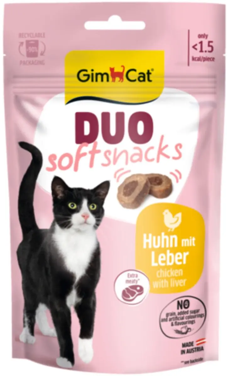 GimCat Duo Kattensnack Kip & Lever - 12x 50g - afbeelding 2 van 2