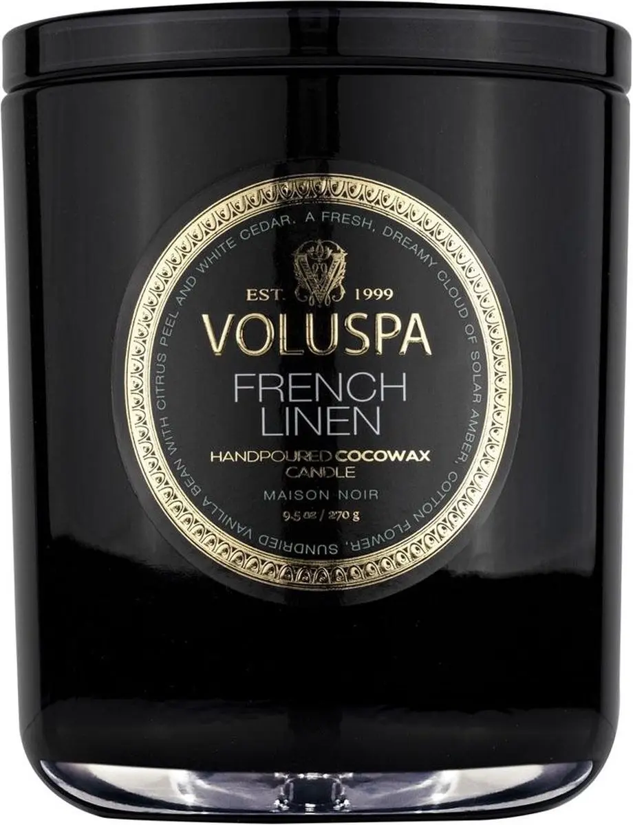 Voluspa Maison Noir Geurkaars French Linen - 270g - afbeelding 2 van 2
