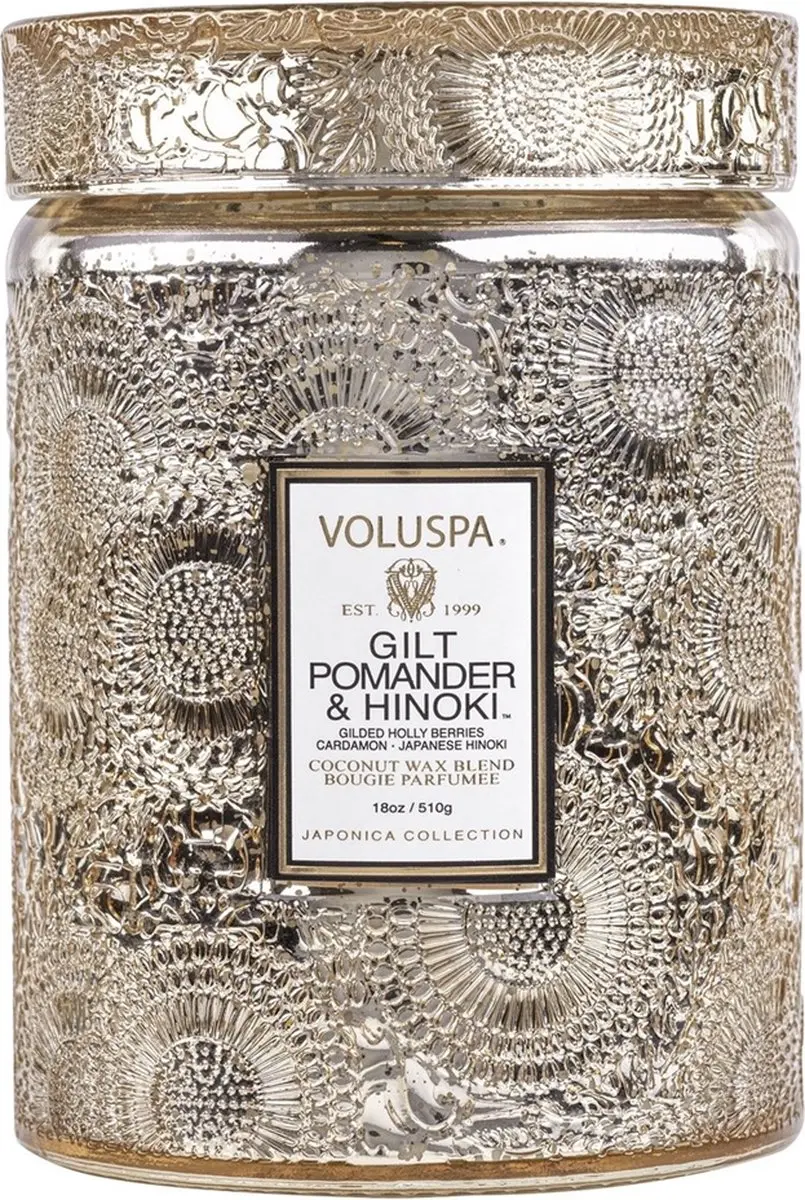 Voluspa Japonica Geurkaars Gilt Pomander & Hinoki 510g - afbeelding 4 van 4