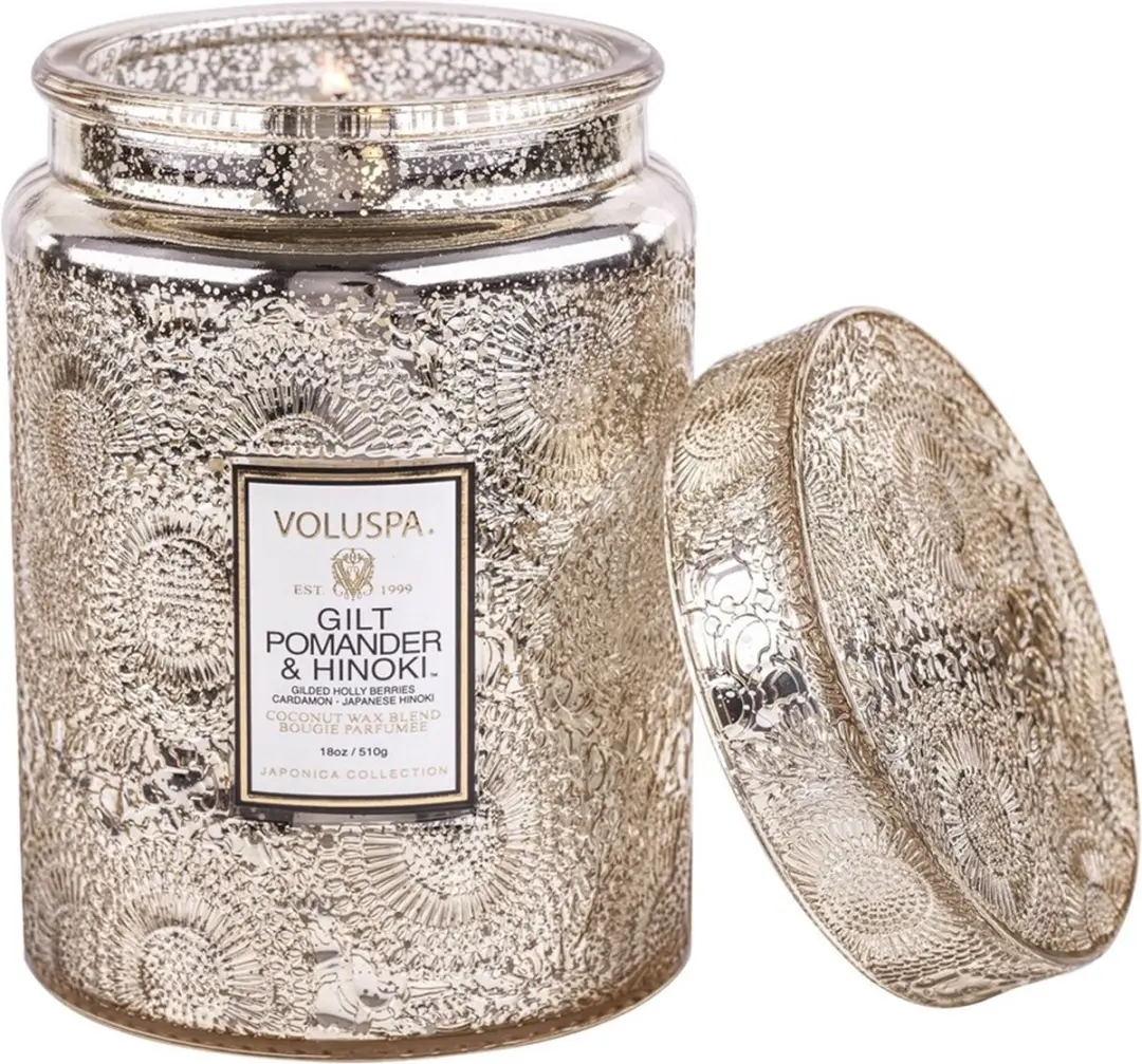 Voluspa Japonica Geurkaars Gilt Pomander & Hinoki 510g - afbeelding 3 van 4