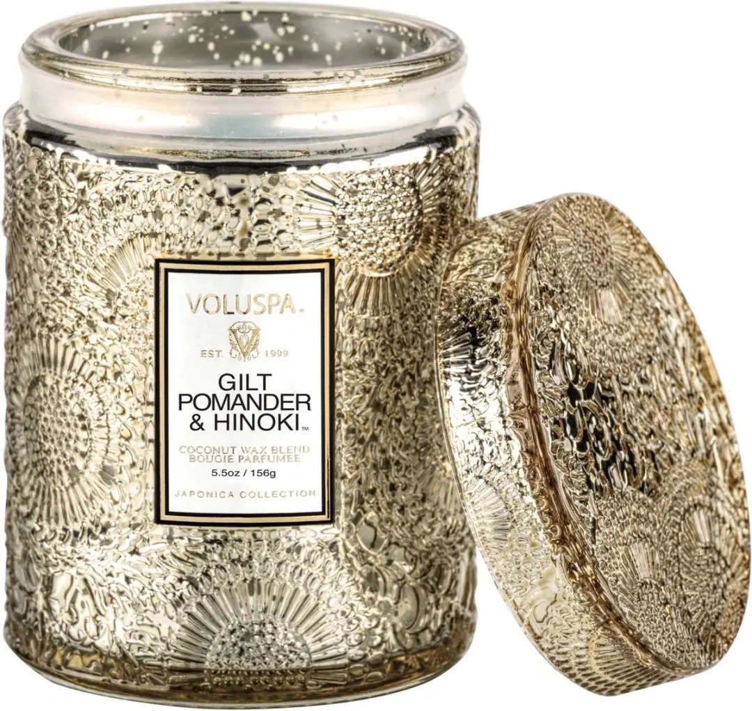 Voluspa Japonica Gilt Pomander & Hinoki Geurkaars - 156g - afbeelding 2 van 4