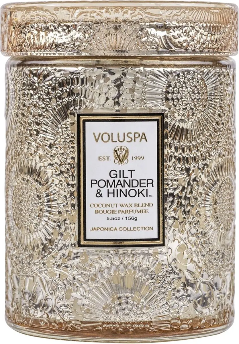 Voluspa Japonica Gilt Pomander & Hinoki Geurkaars - 156g - afbeelding 4 van 4