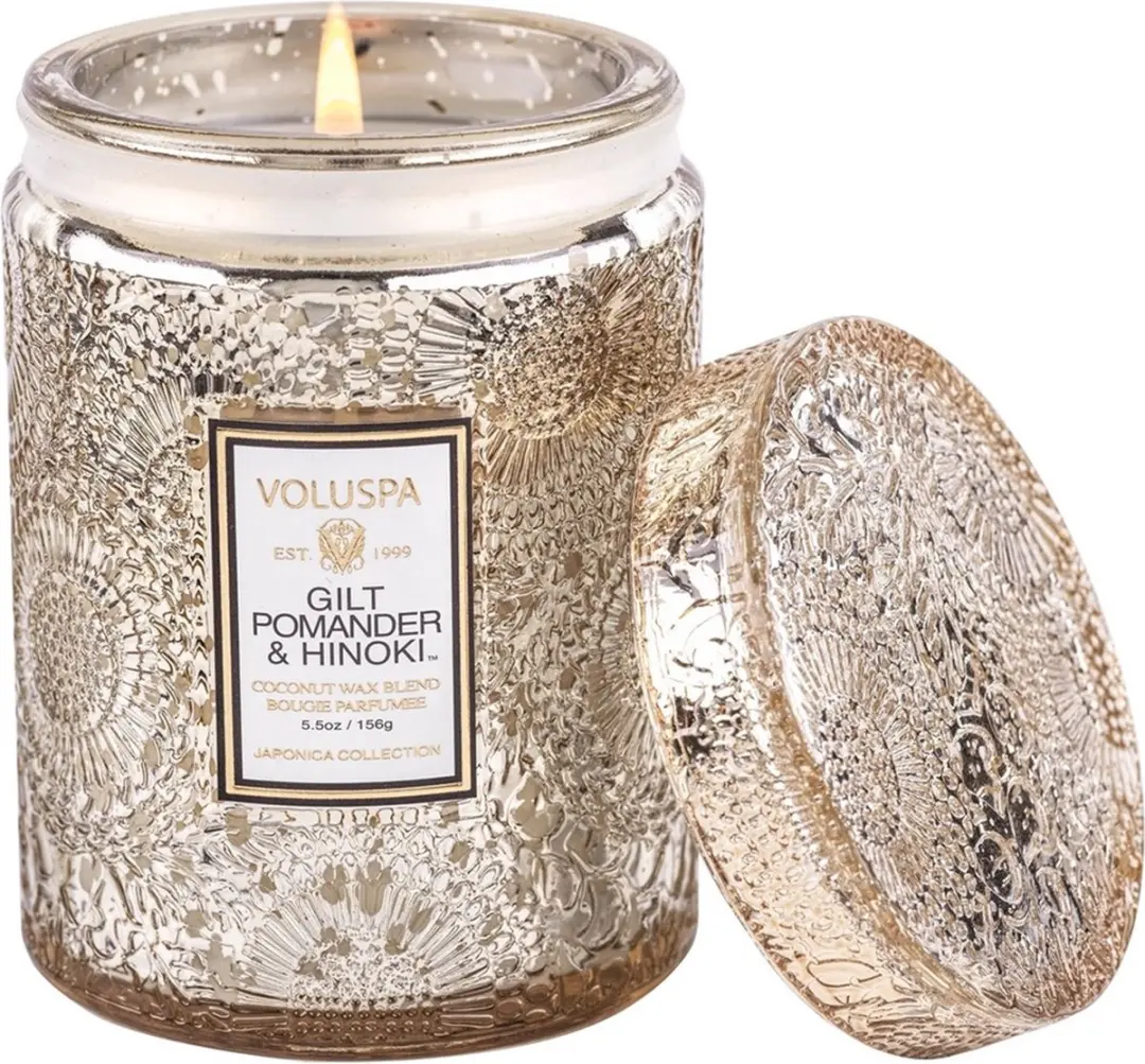 Voluspa Japonica Gilt Pomander & Hinoki Geurkaars - 156g - afbeelding 3 van 4