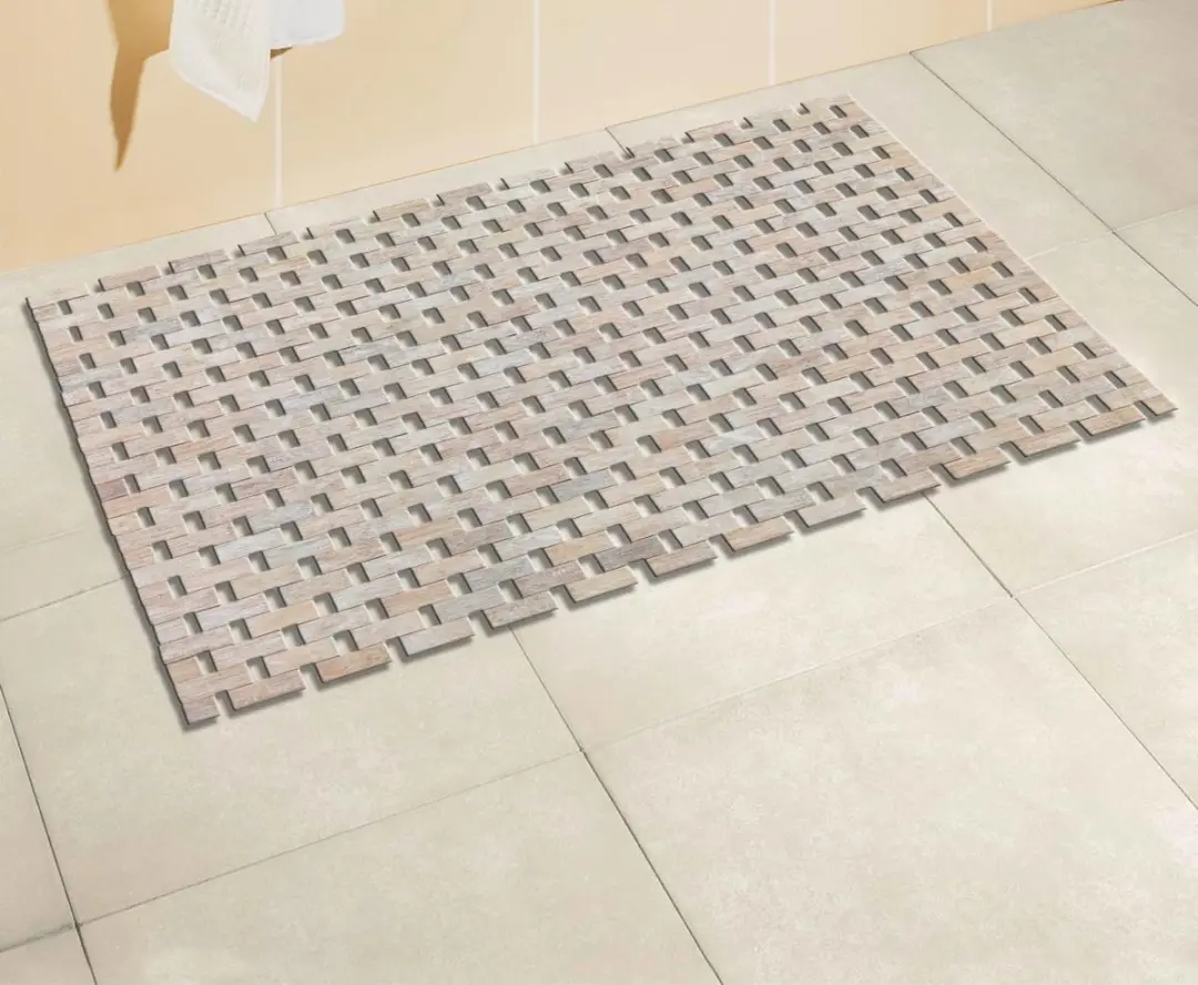 Wenko Bamboe Badmat 80x50cm - White Wash - afbeelding 3 van 5